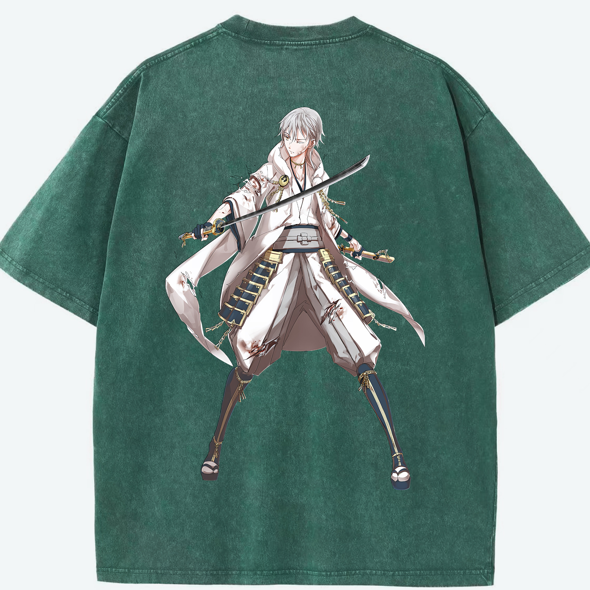 （画像用） 刀剣乱舞 Touken Ranbu 綿100% ヴィンテージ風 半袖Tシャツ（背面プリント）